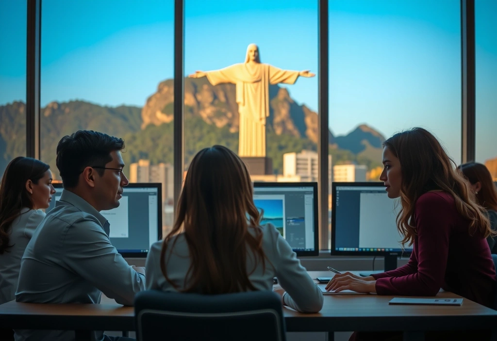 Equipe de consultoria em reunião